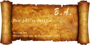 Burján Anita névjegykártya